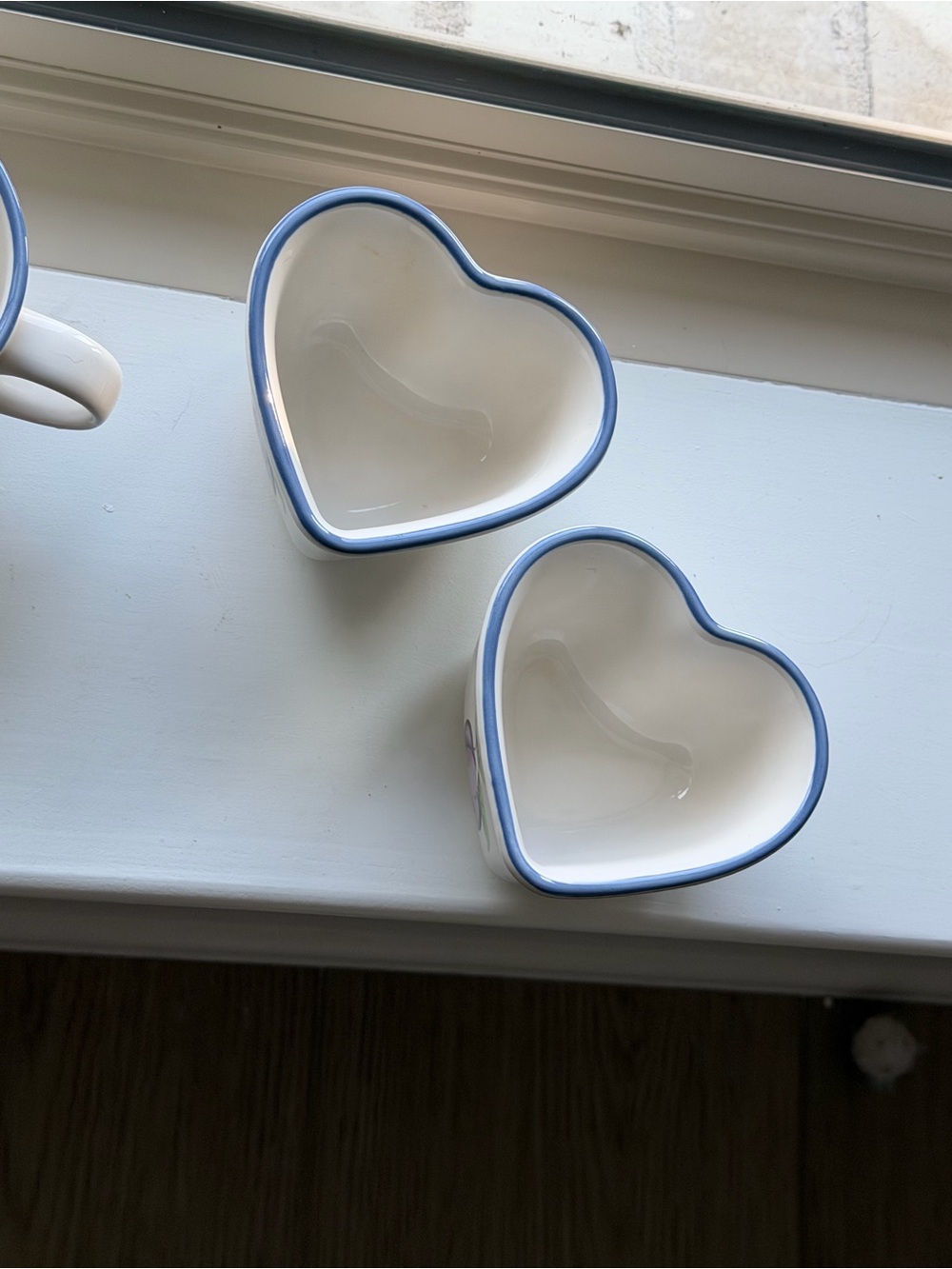 Pfaltzgraff White Heart Ceramic Trinket Custard Dishes set 2